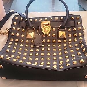 Michael Kors studded handbag with strap EUC
